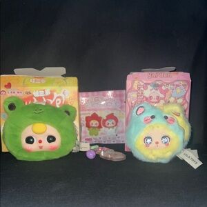 Pop Mart Lot: Liila’s tea party plush/ BB3 Acrylic charm/ BB3 frog plush pouch